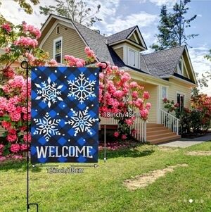 Welcome Snowflake Garden Flag